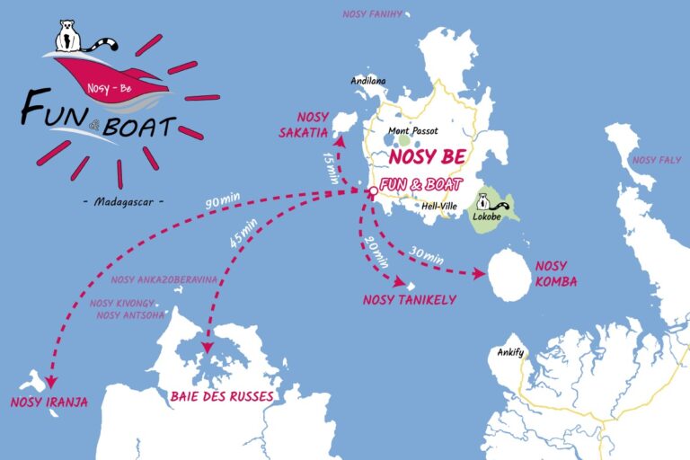 carte excursion nosybe avec Fun & Boat